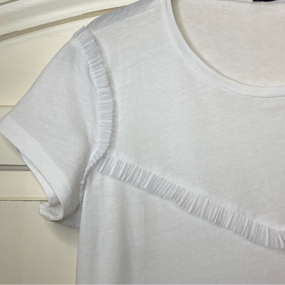 Sisley White Cotton Tee With Ruffle - Picture 6 of 10